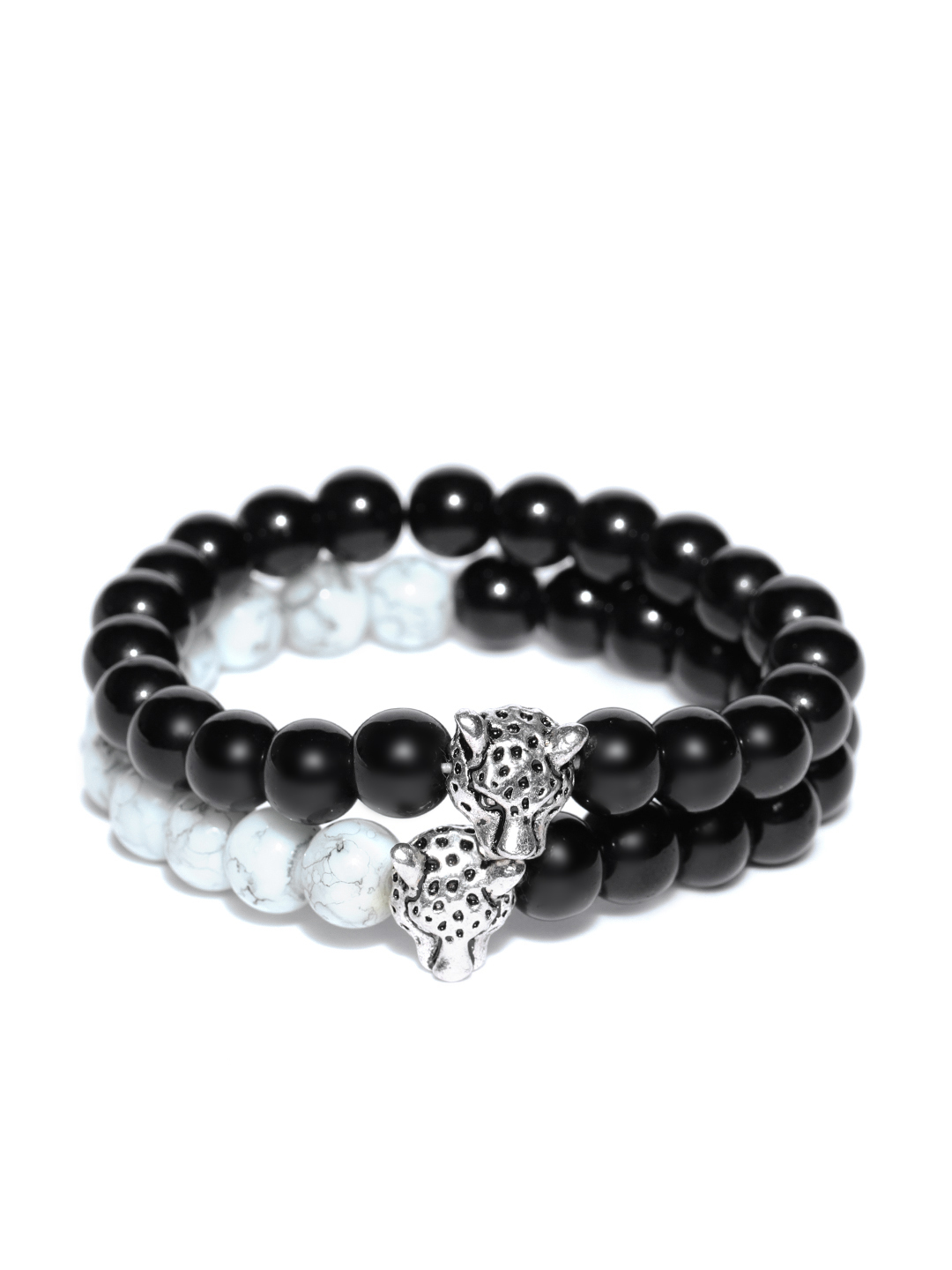 YouBella Unisex Set of 2 Natural Beaded Elasticated Bracelets